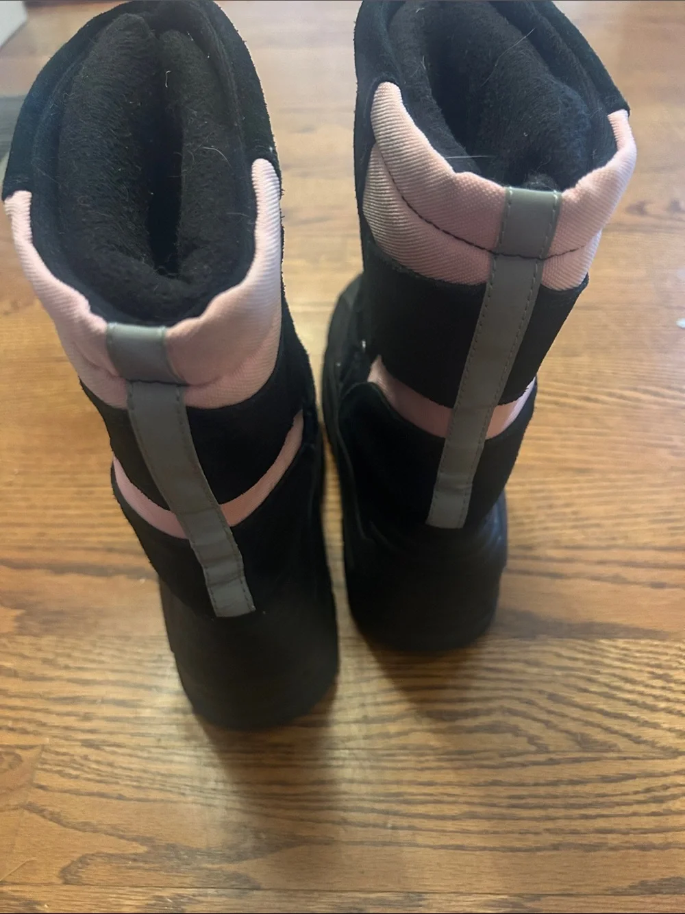 totes Black and Pink Kids Snow Boots